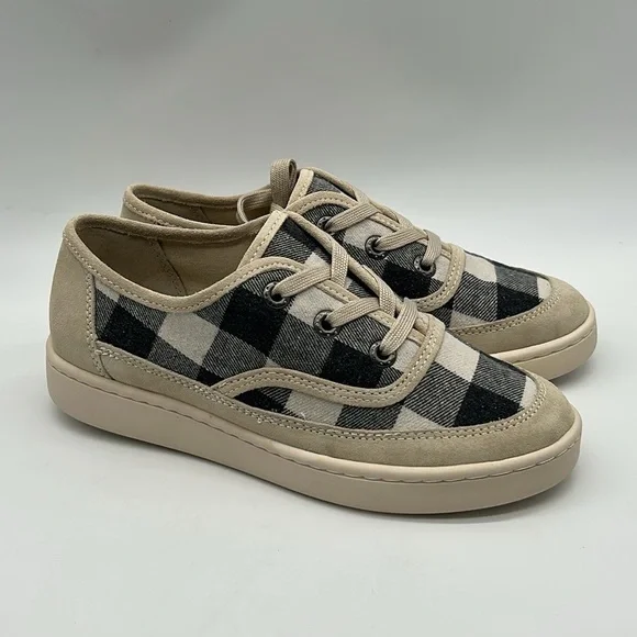 Zodiac Cheezburger Plaid Lace-Up Sneakers Women’s Size 8M Black White Tan NWB - Picture 4 of 11